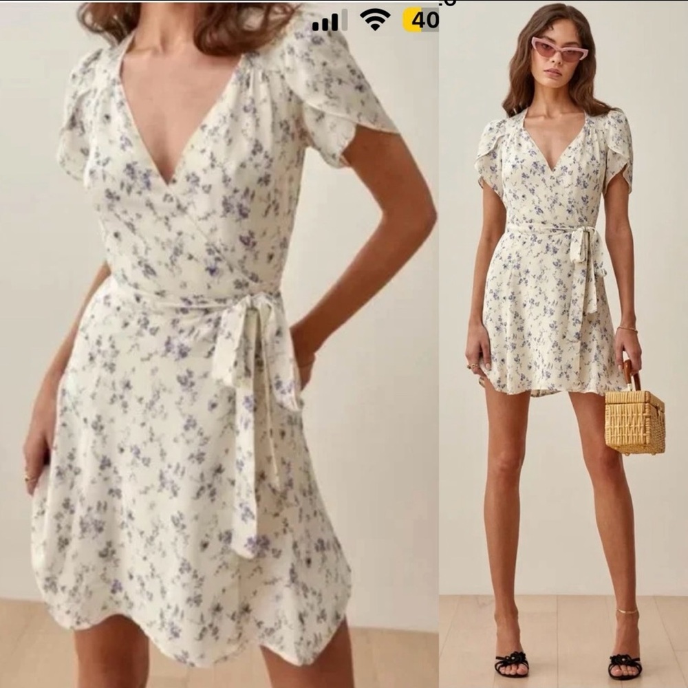 Reformation Ellwood Wrap Mini Dress